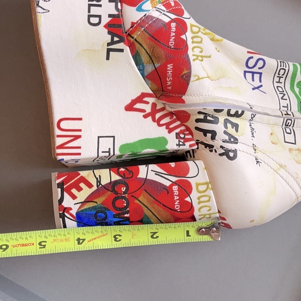 Vivienne Westwood BRAND NEW MEANINGLESS PRINT towering heels Slogan print IT37 - Picture 17 of 17